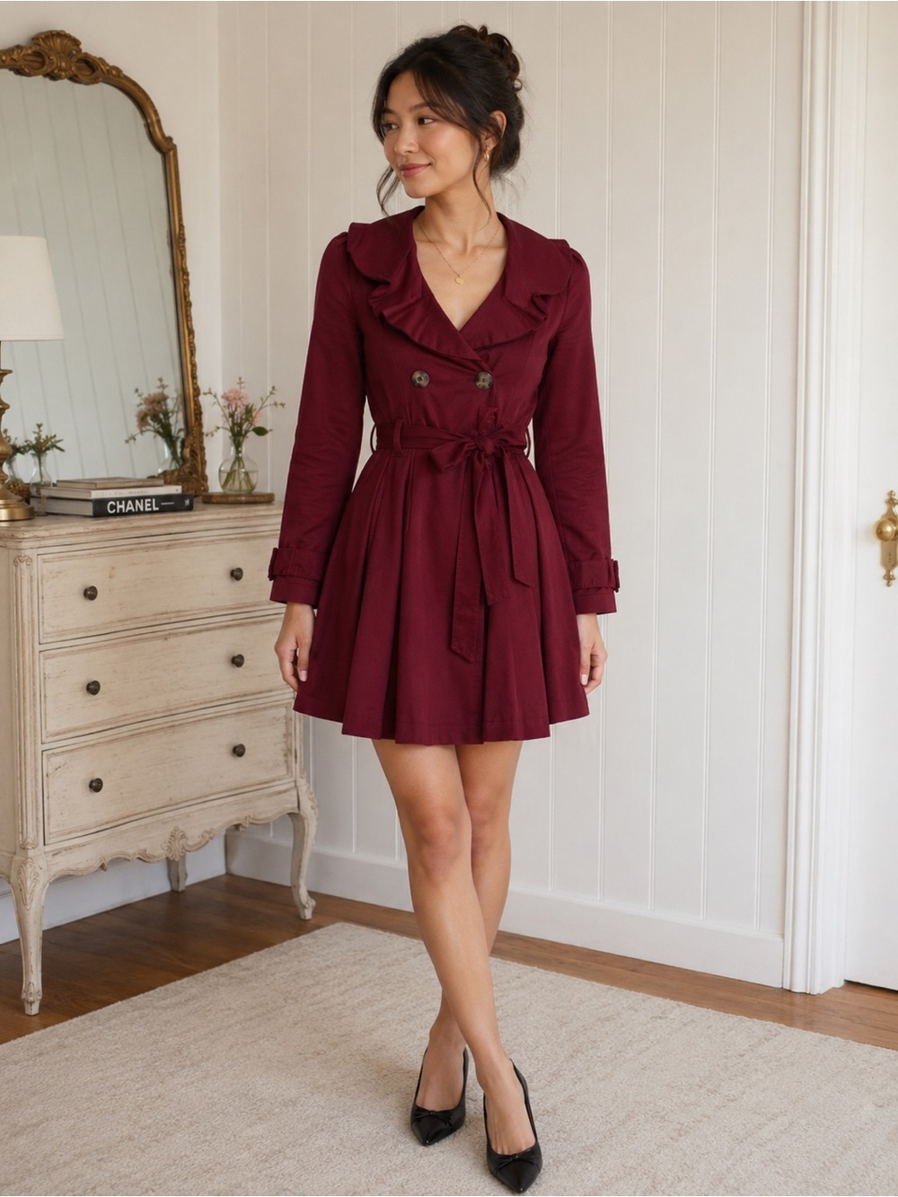 Black Eyed Susan South Africa Trench Coat | Bridgerton Regency Boho Chic Small